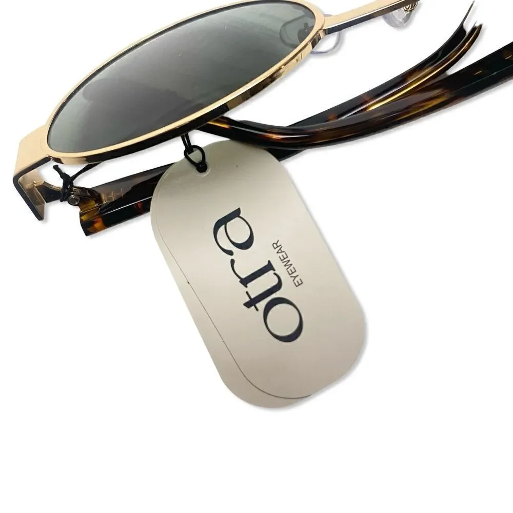 Otra Eyewear Echo in Gold Tort Green sunglasses glasses Revolve